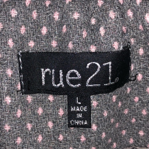 Size L Grey & Pink Pea Coat Rue21 - Picture 3 of 3